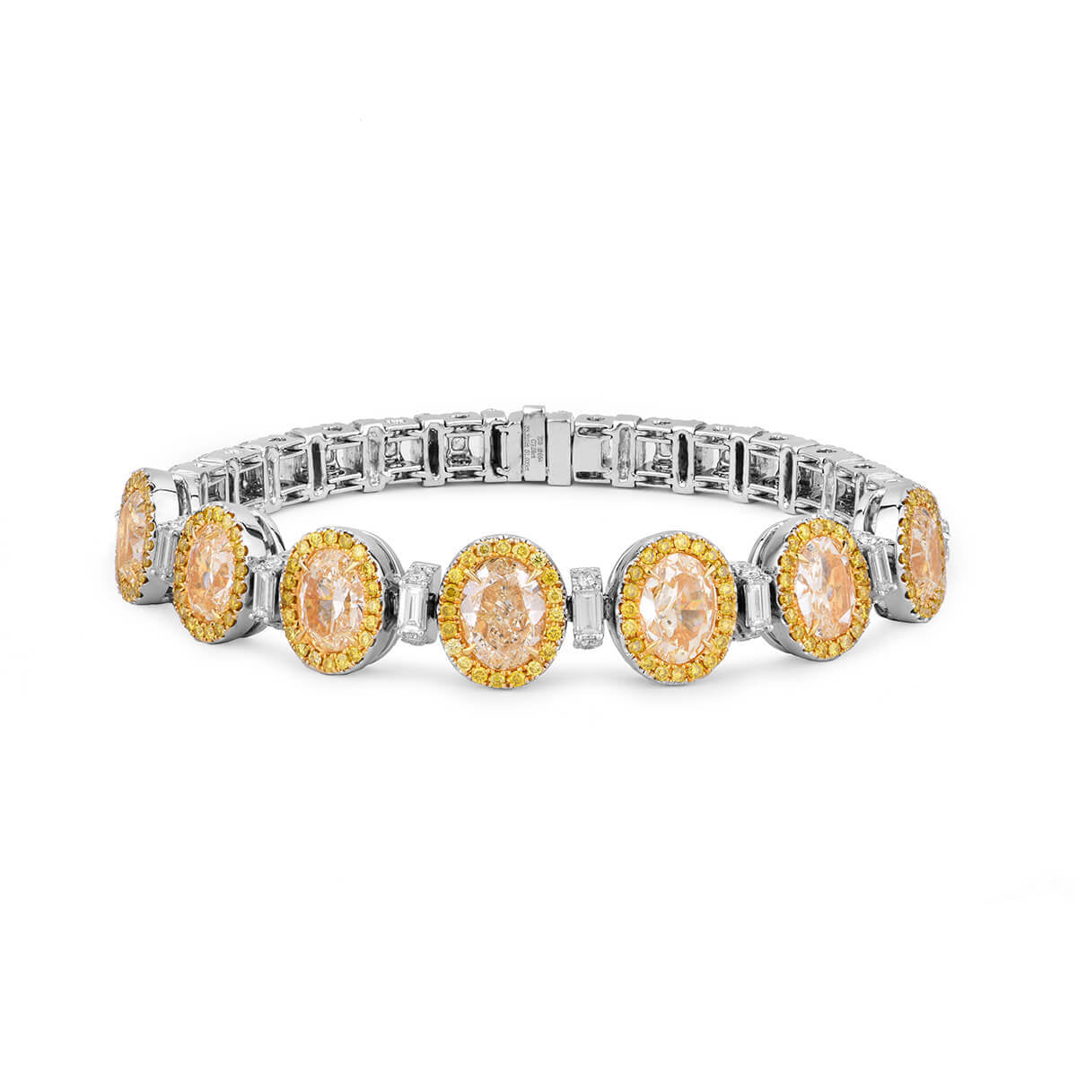 Fancy Yellow Diamond Bracelet, 11.40 Ct. TW, Oval shape, EG_Lab Certified