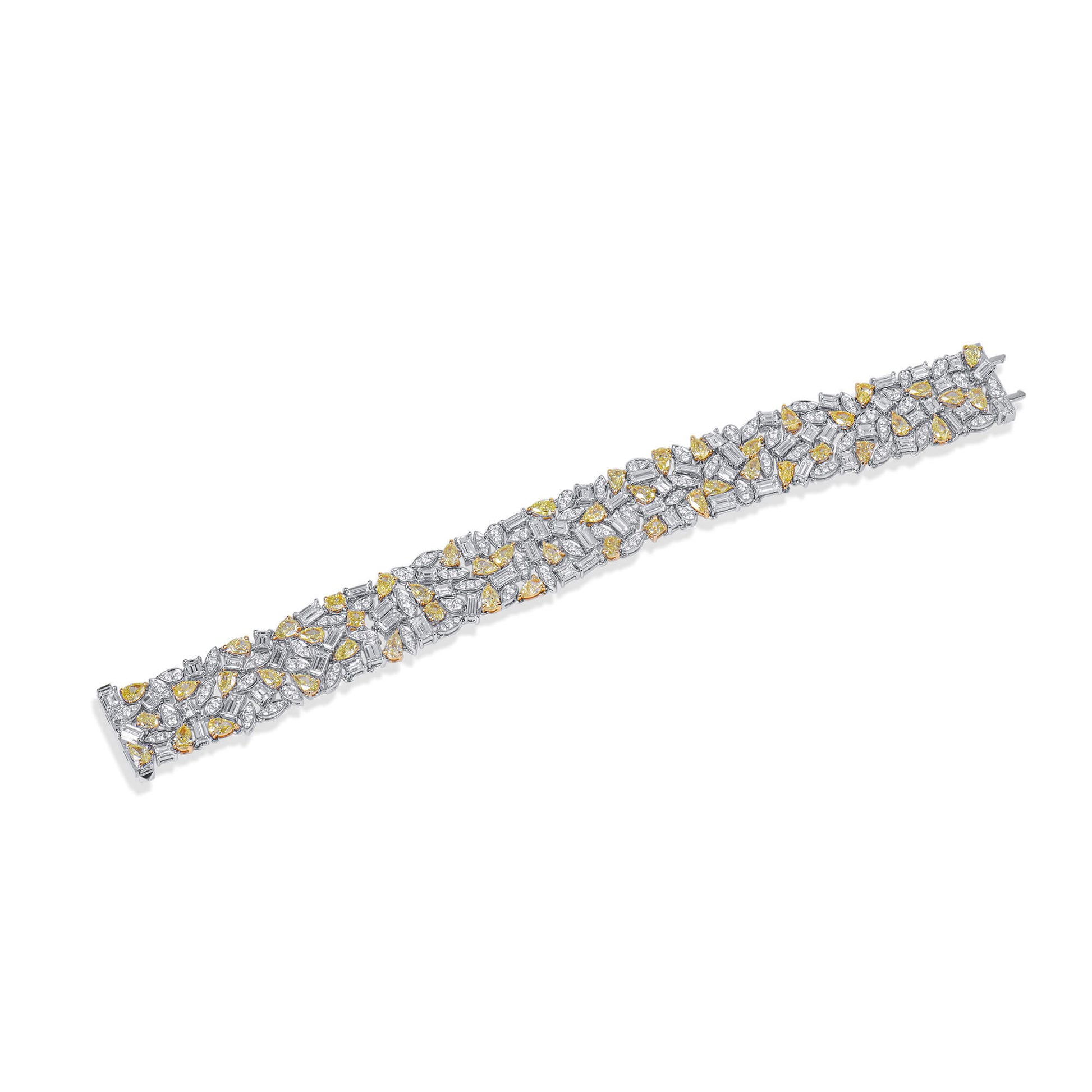 Natural Fancy Yellow Diamond Bracelet, 18K White & Yellow Gold, 18.64 Ct. TW