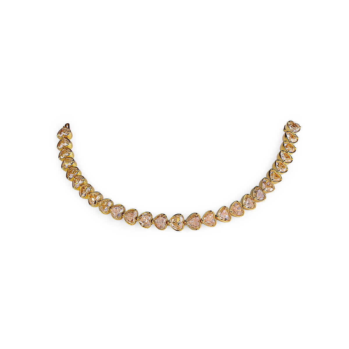 Fancy Yellow Diamond Tennis Bracelet, 26.97 Ct. TW, Heart shape