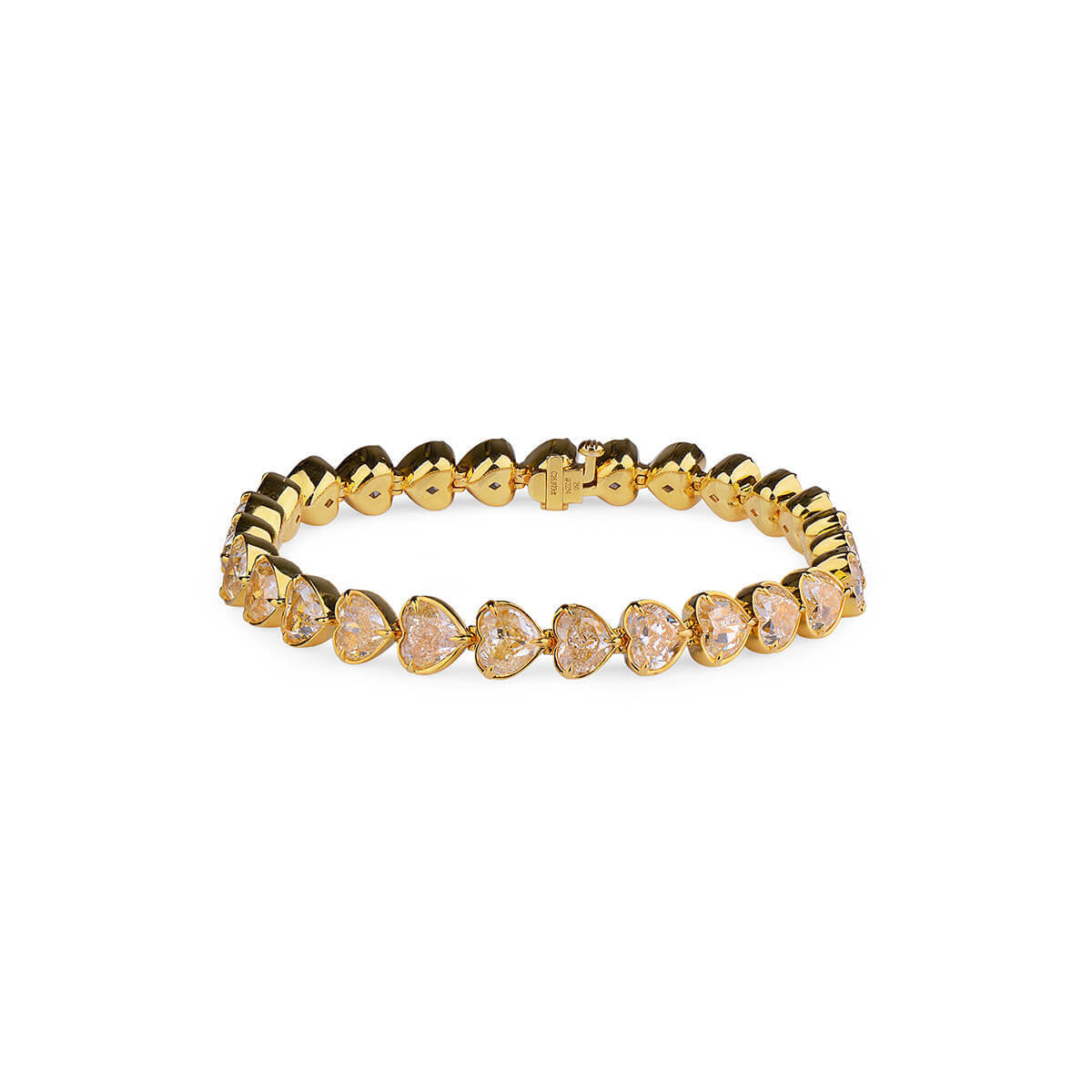 Fancy Yellow Diamond Tennis Bracelet, 26.97 Ct. TW, Heart shape