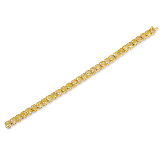 Fancy Yellow Diamond Bracelet, 27.80 Ct. TW, Radiant shape
