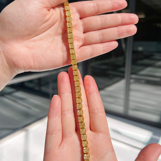 Fancy Yellow Diamond Bracelet, 27.80 Ct. TW, Radiant shape