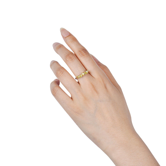 中彩黄 钻石戒指，总重1.54克拉，心形