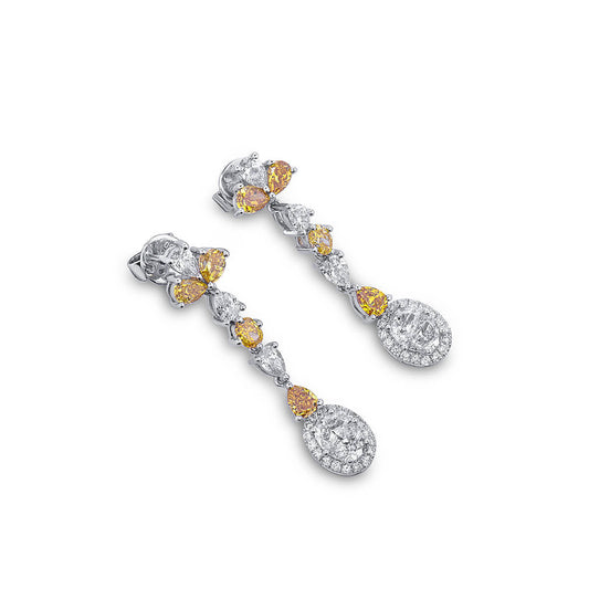 黄钻与白钻耳环，2.73克拉（总重2.93克拉），多形状混合，EG_Lab认证，J5926218538