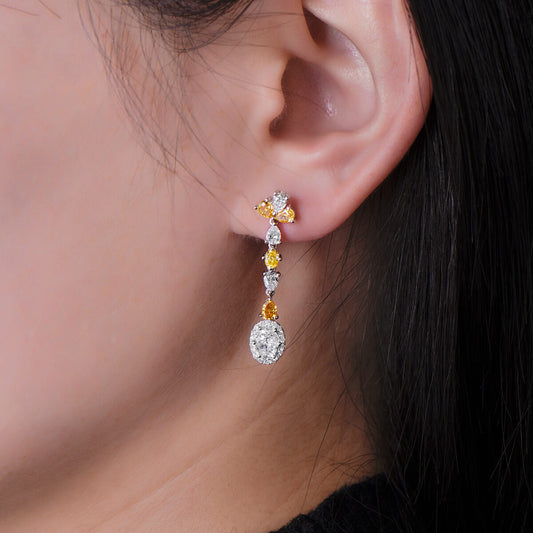 黄钻与白钻耳环，2.73克拉（总重2.93克拉），多形状混合，EG_Lab认证，J5926218538