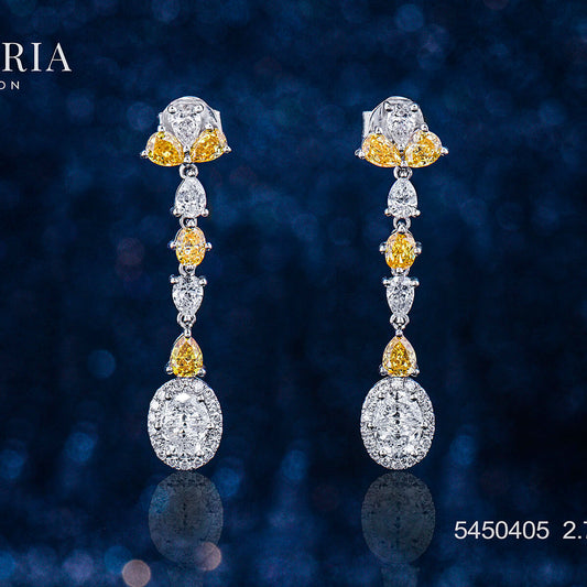 黄钻与白钻耳环，2.73克拉（总重2.93克拉），多形状混合，EG_Lab认证，J5926218538