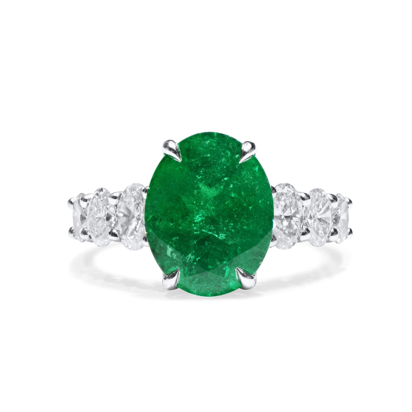 Green Colombian Emerald And Diamond Ring, 4.41 Ct. (5.56 Ct. TW), GRS2021-118012