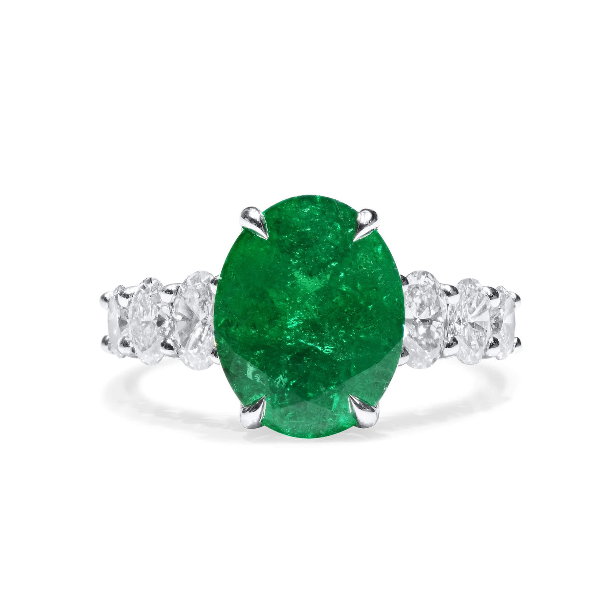 Green Colombian Emerald And Diamond Ring, 4.41 Ct. (5.56 Ct. TW), GRS2021-118012