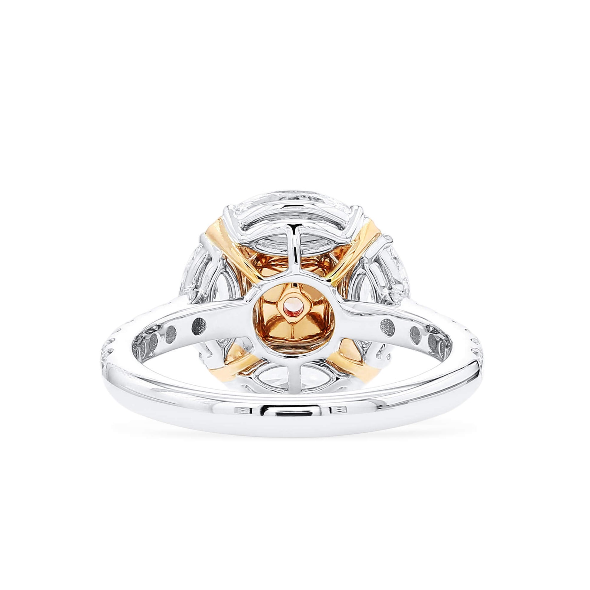 Natural Light Pink Diamond Ring, 18K White & Rose Gold, Cushion Shape, 2.38 Ct. TW