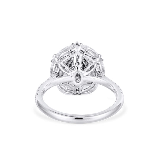 淡粉 钻石戒指，总重2.85克拉，椭圆形，GIA认证