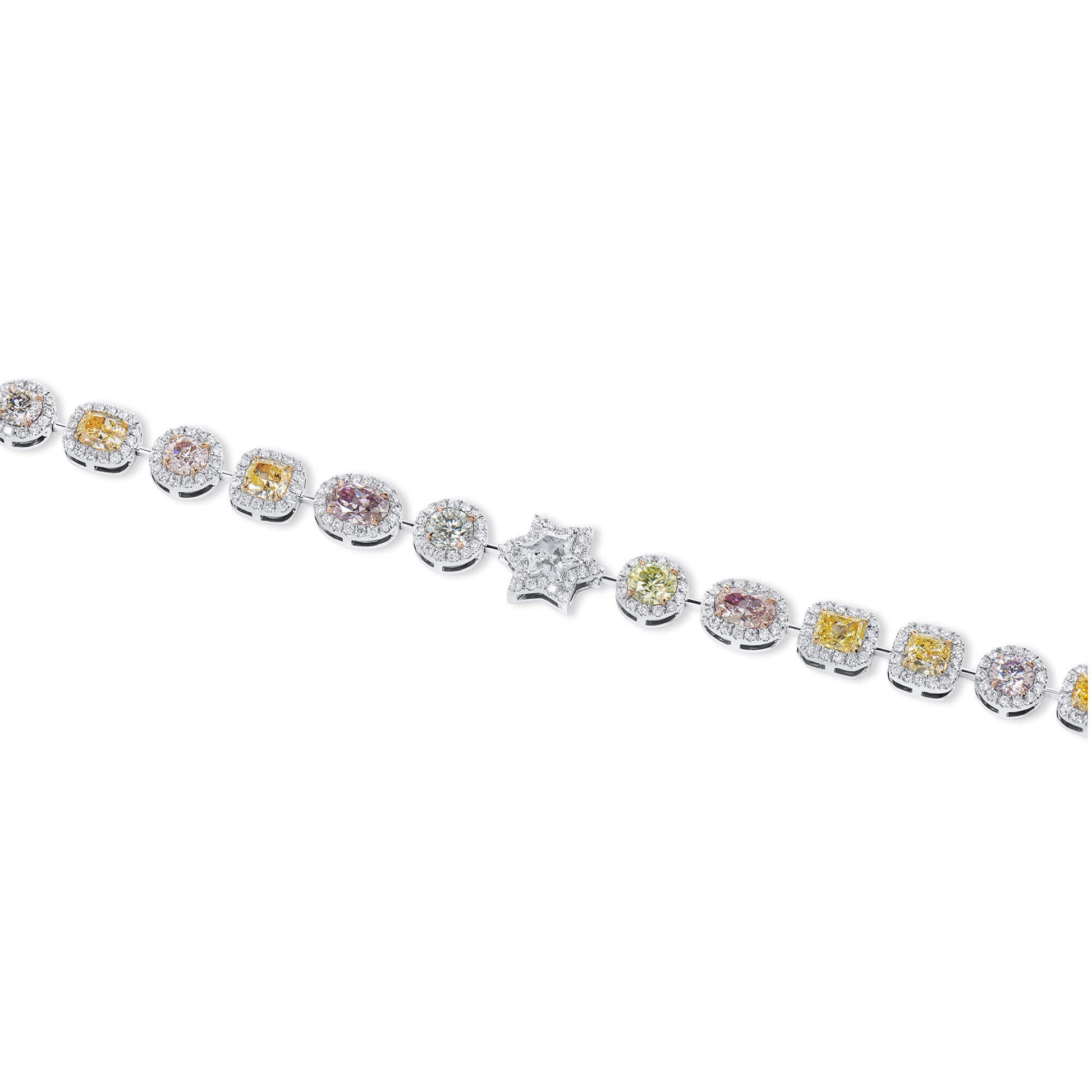 Natural Multicolor Diamond Bracelet, 10.75 Ct. TW, Mix shape, GIA Certified