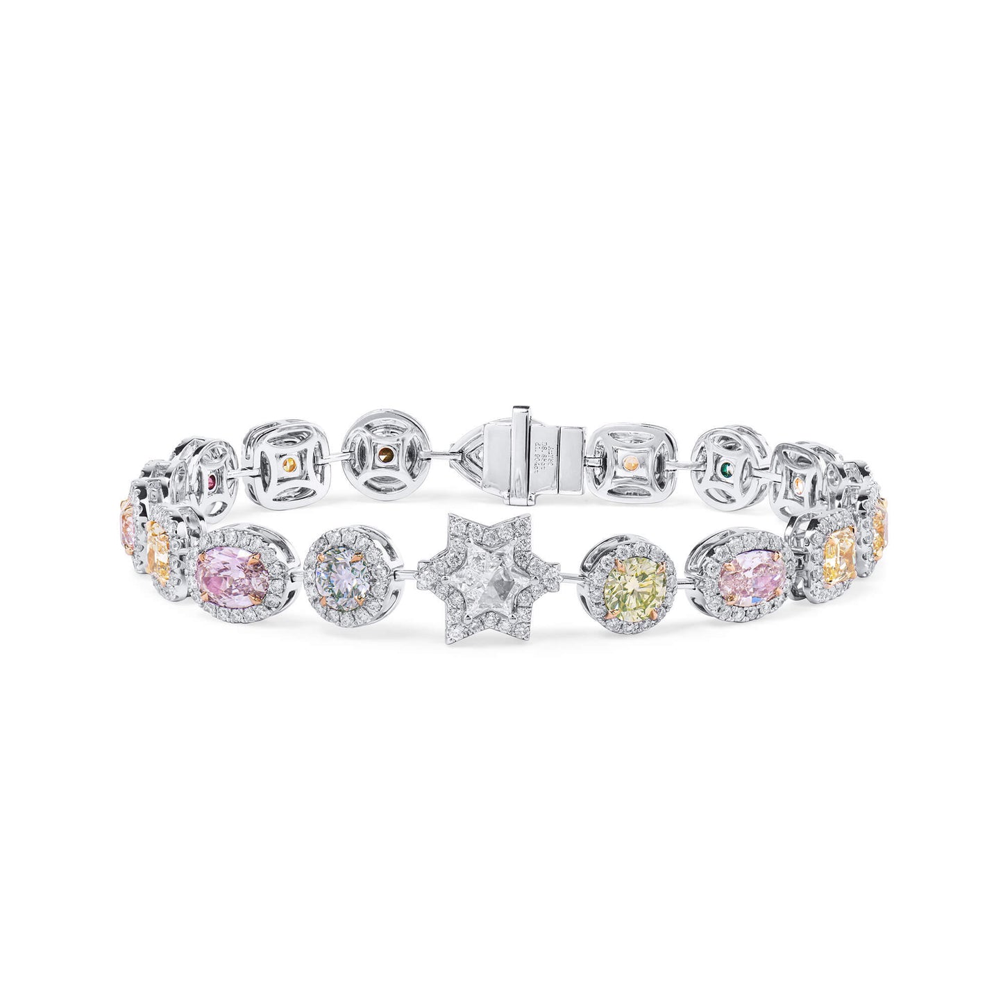 Natural Multicolor Diamond Bracelet, 10.75 Ct. TW, Mix shape, GIA Certified
