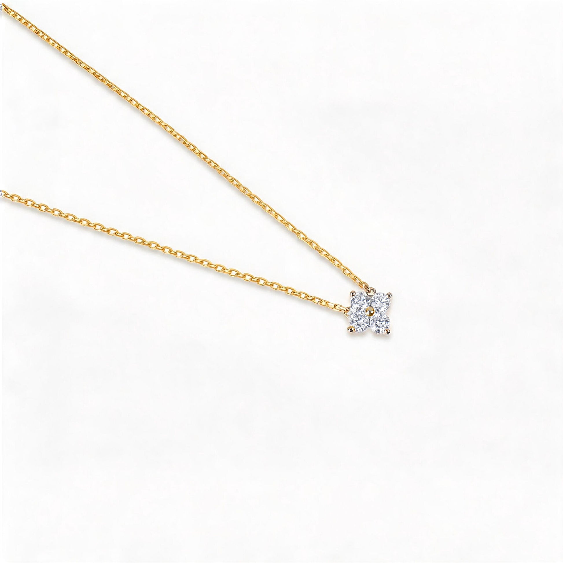 Natural 0.34 Ct. TW Diamond Clover Pendant in Yellow Gold, 14K Yellow Gold, 18K Yellow Gold