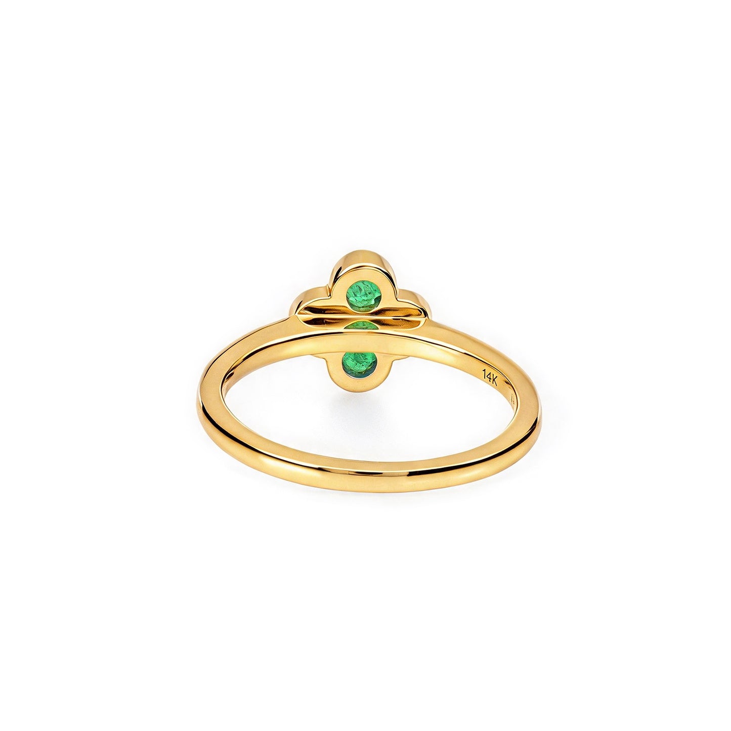 Natural 0.36 Ct. TW Emerald Clover Ring in Yellow Gold, 14K Yellow Gold, 18K Yellow Gold