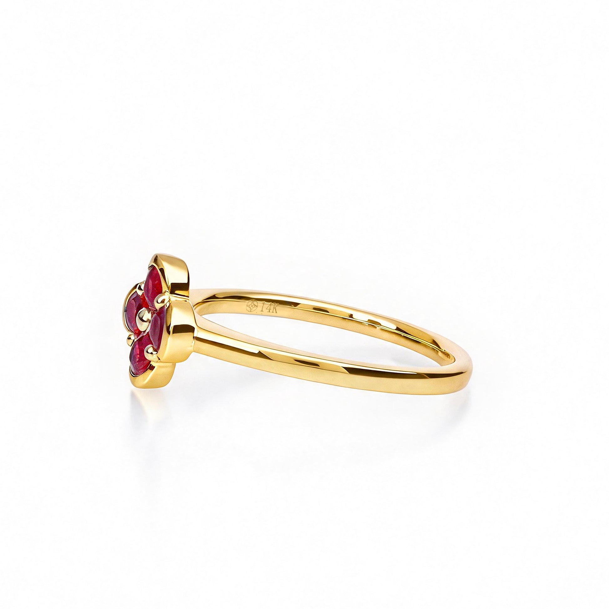Natural 0.41 Ct. TW Ruby Clover Ring in Yellow Gold, 14K Yellow Gold, 18K Yellow Gold