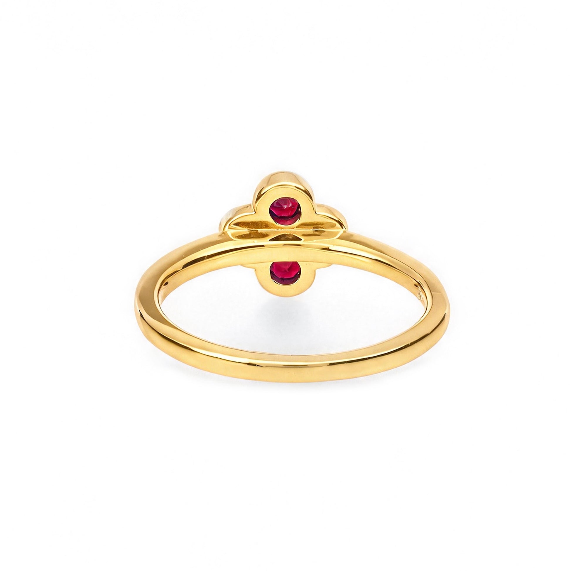 Natural 0.41 Ct. TW Ruby Clover Ring in Yellow Gold, 14K Yellow Gold, 18K Yellow Gold
