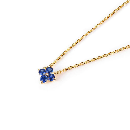 Natural 0.52 Ct. TW Sapphire Clover Pendant in Yellow Gold, 14K Yellow Gold, 18K Yellow Gold
