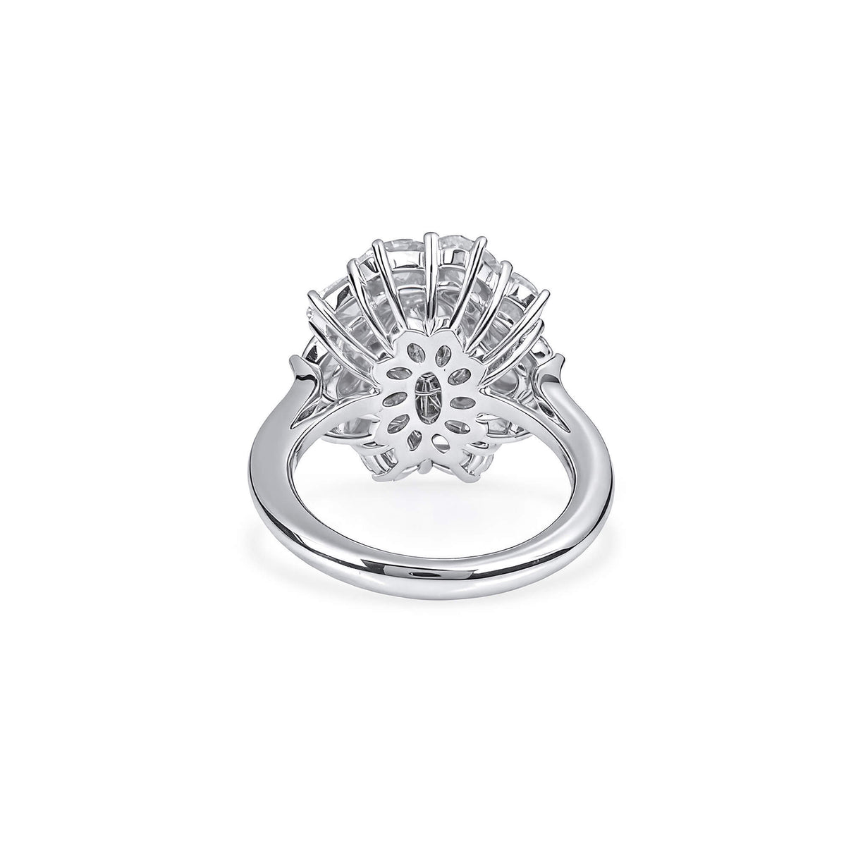 Natural 4.60 Ct. TW Pink & White Oval-Cut Diamond Halo Ring, 18K White Gold