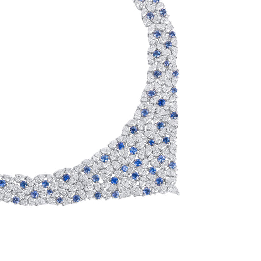 שרשרת ספיר כחולה טבעית, 54.44 קראט. TW, צורה עגולה, מוסמכת EG_LAB 