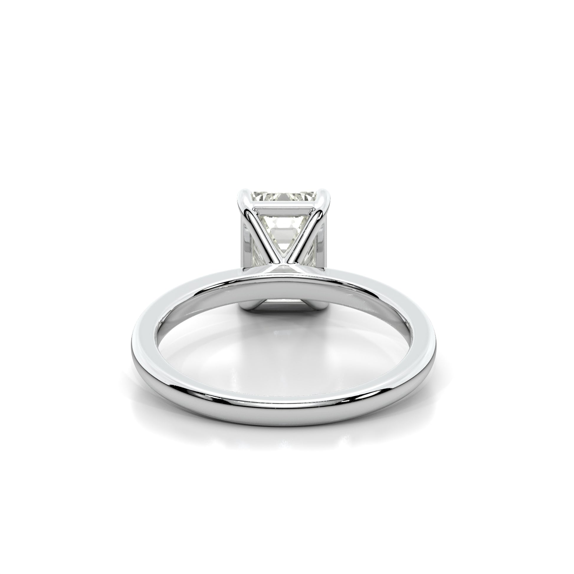 Natural 2.02 Ct. Emerald-Cut Diamond Solitaire Ring, 18K White Gold