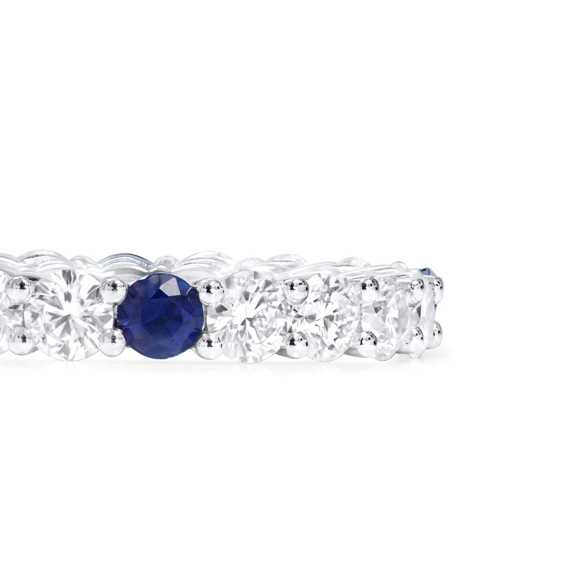 Natural Diamond & Sapphire Ring, 2.56 Ct. (3.33 Ct. TW), J50824307IL, 18K White Gold