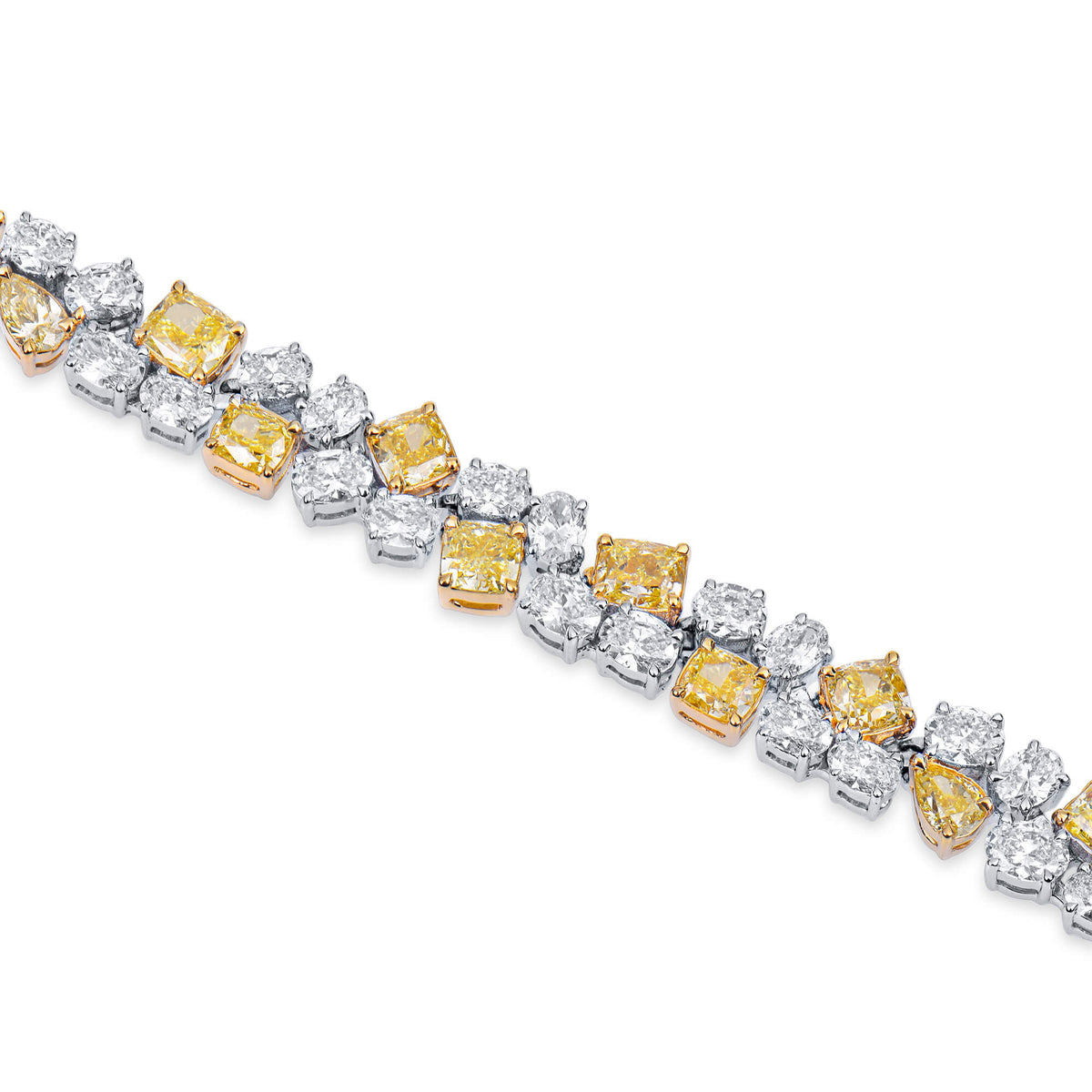 Natural 12.21 Ct. TW Yellow Diamond Bracelet, 18K White & Yellow Gold
