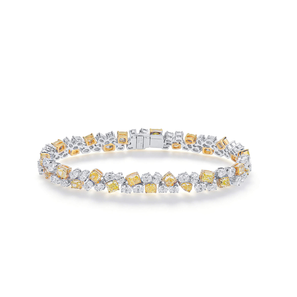 Natural 12.21 Ct. TW Yellow Diamond Bracelet, 18K White & Yellow Gold