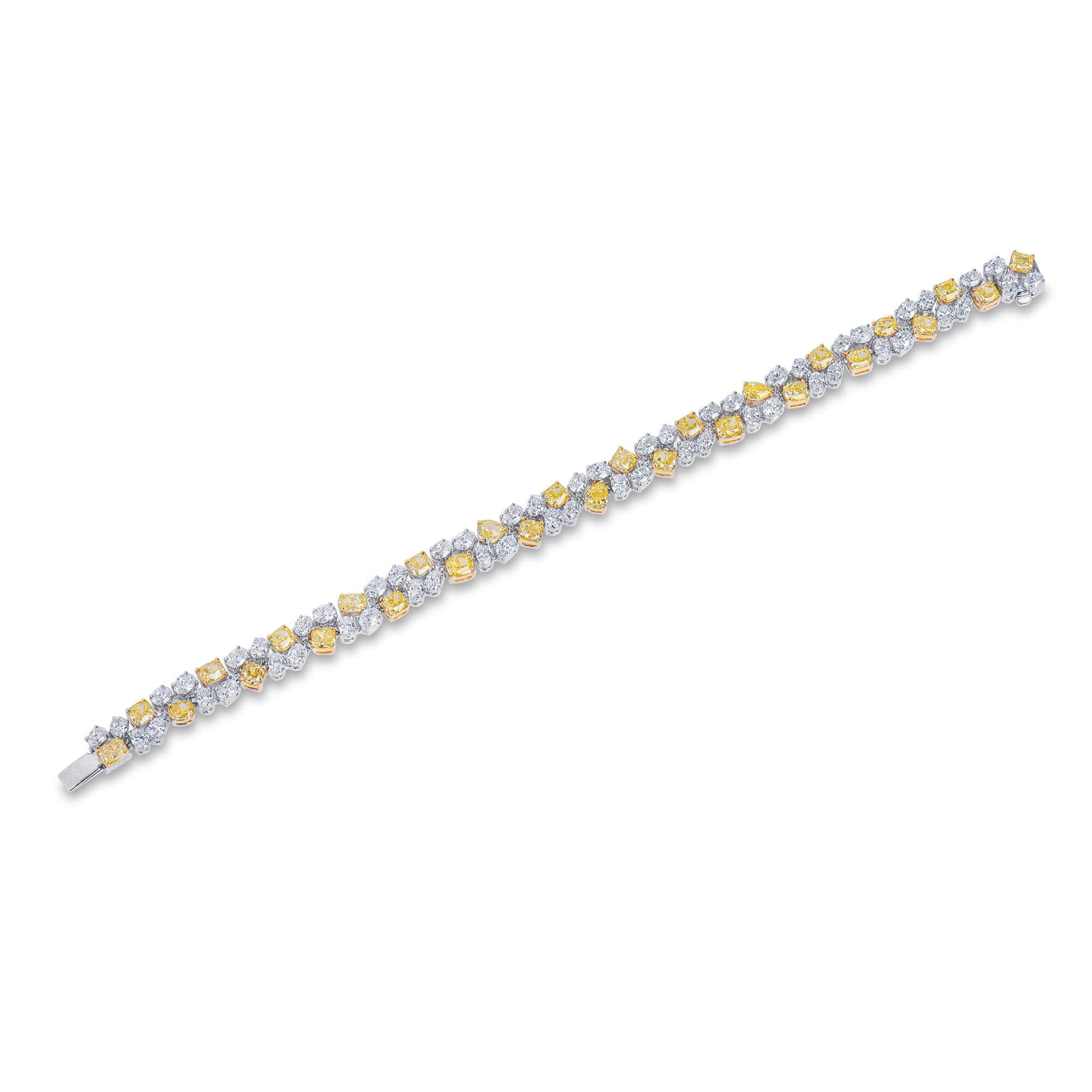 Natural Fancy Yellow & Diamond Bracelet, 18K White & Yellow Gold, 12.37 Ct. TW