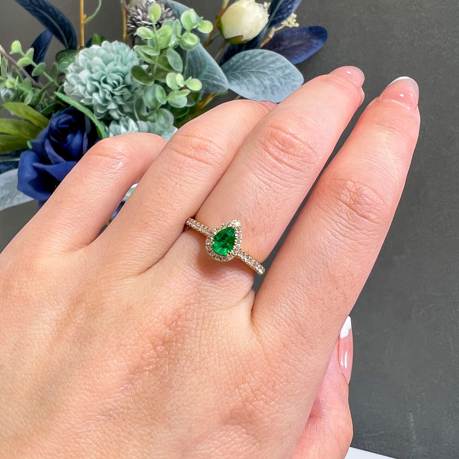 Natural Green Emerald Ring, 0.63 Ct. TW