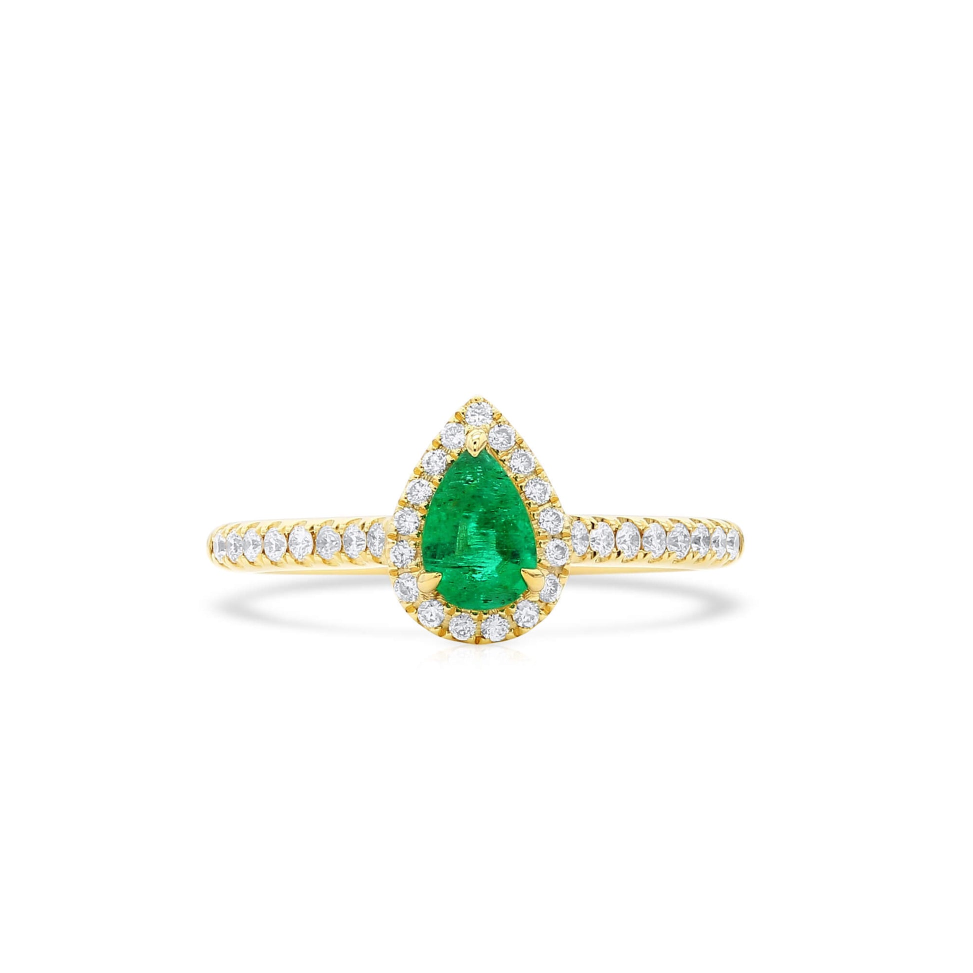 Natural Green Emerald Ring, 0.63 Ct. TW