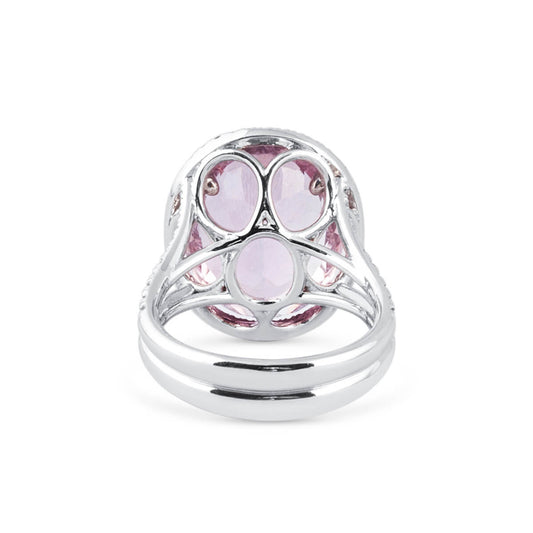 天然 粉色 摩根石戒指，总重11.96克拉，椭圆形，IGL认证