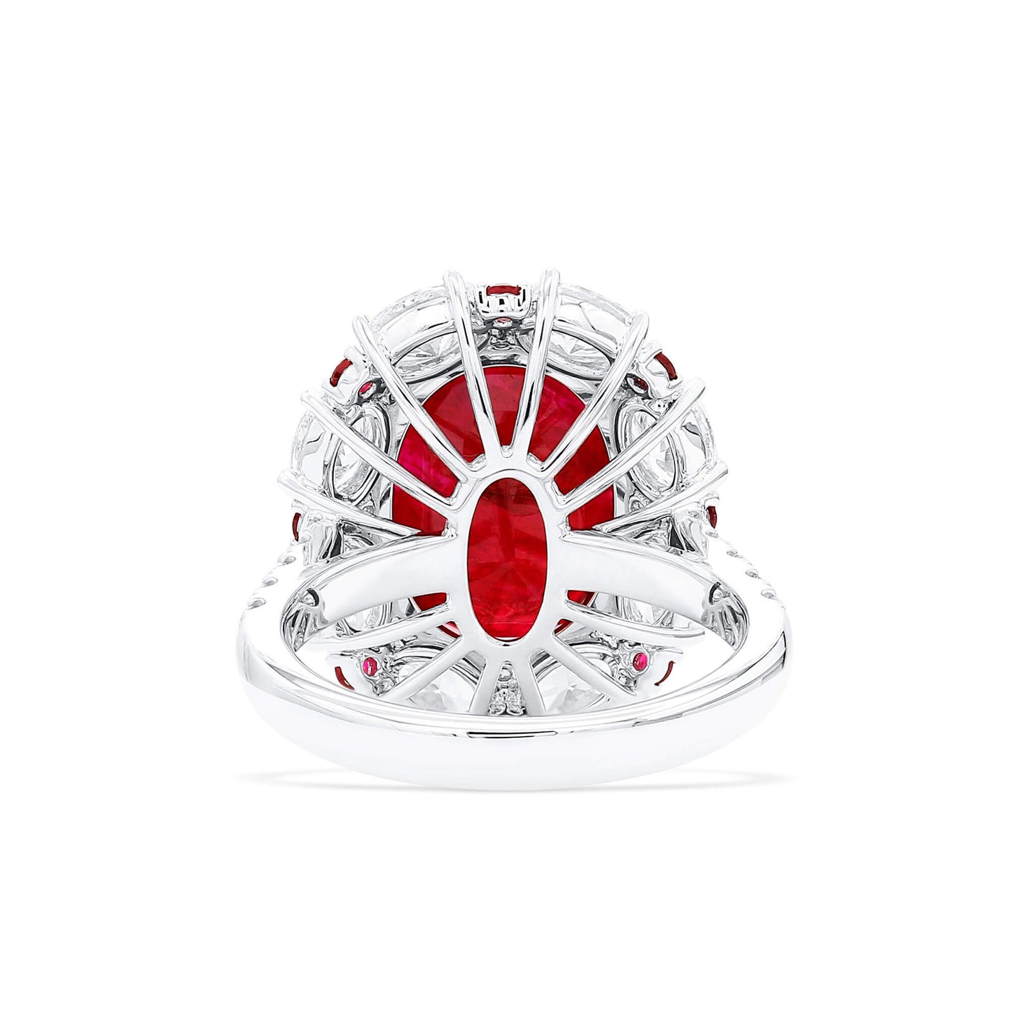 Natural Red East Africa Ruby Ring, 12.31 Ct. TW, Oval shape, SSEF Certified