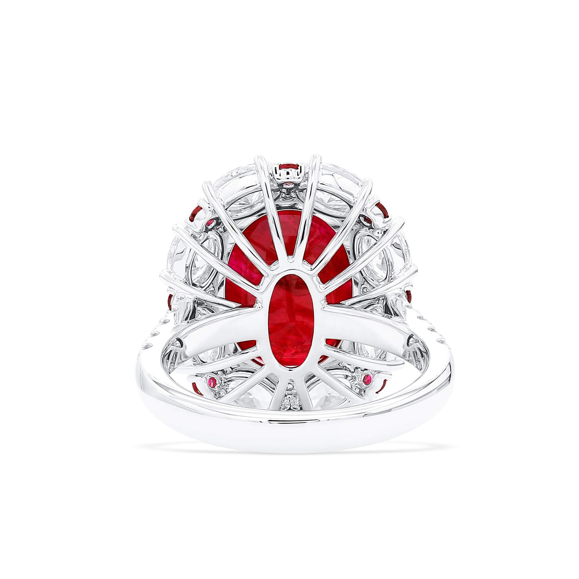 Natural Red East Africa Ruby Ring, 12.31 Ct. TW, Oval shape, SSEF Certified