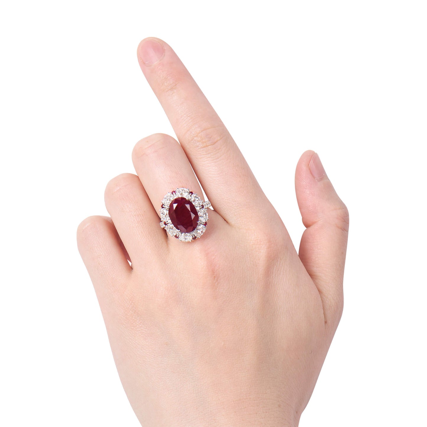 Natural Red East Africa Ruby Ring, 12.31 Ct. TW, Oval shape, SSEF Certified