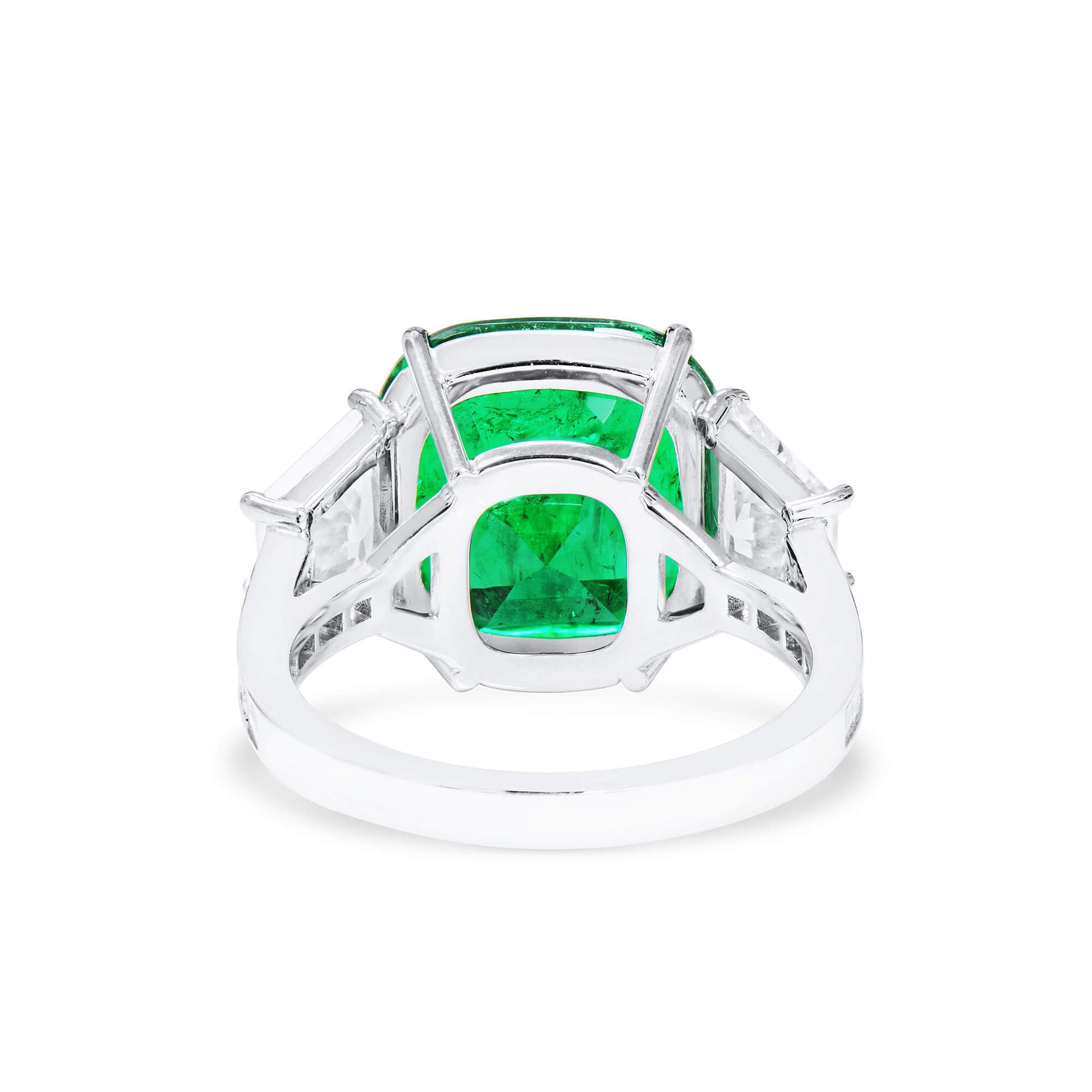 Natural Green Colombia Emerald Ring, 9.15 Ct. TW, Cushion shape, GRS Certified