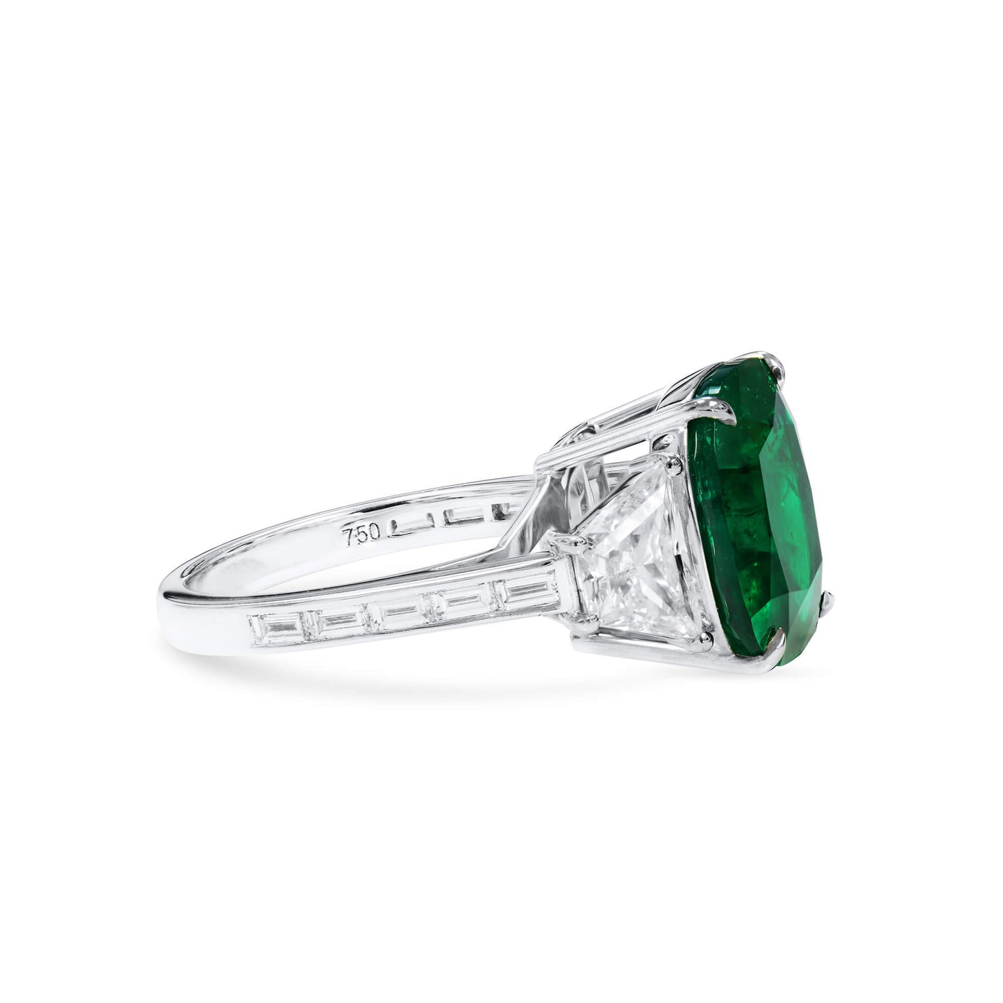Natural Green Colombia Emerald Ring, 9.15 Ct. TW, Cushion shape, GRS Certified