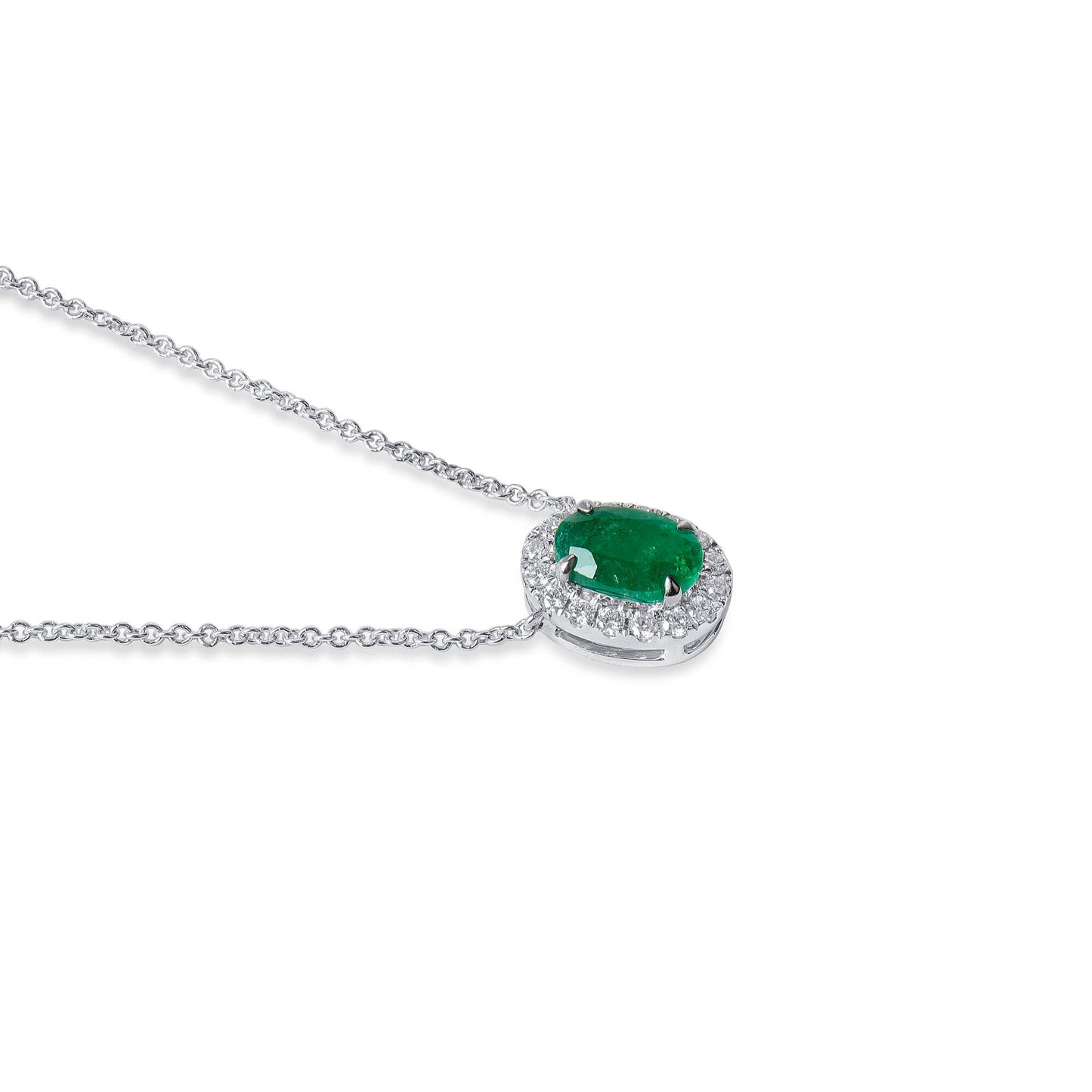 Natural vivid green emerald pendant, 0.62 CT. (0.74 CT. TW), G2112110234