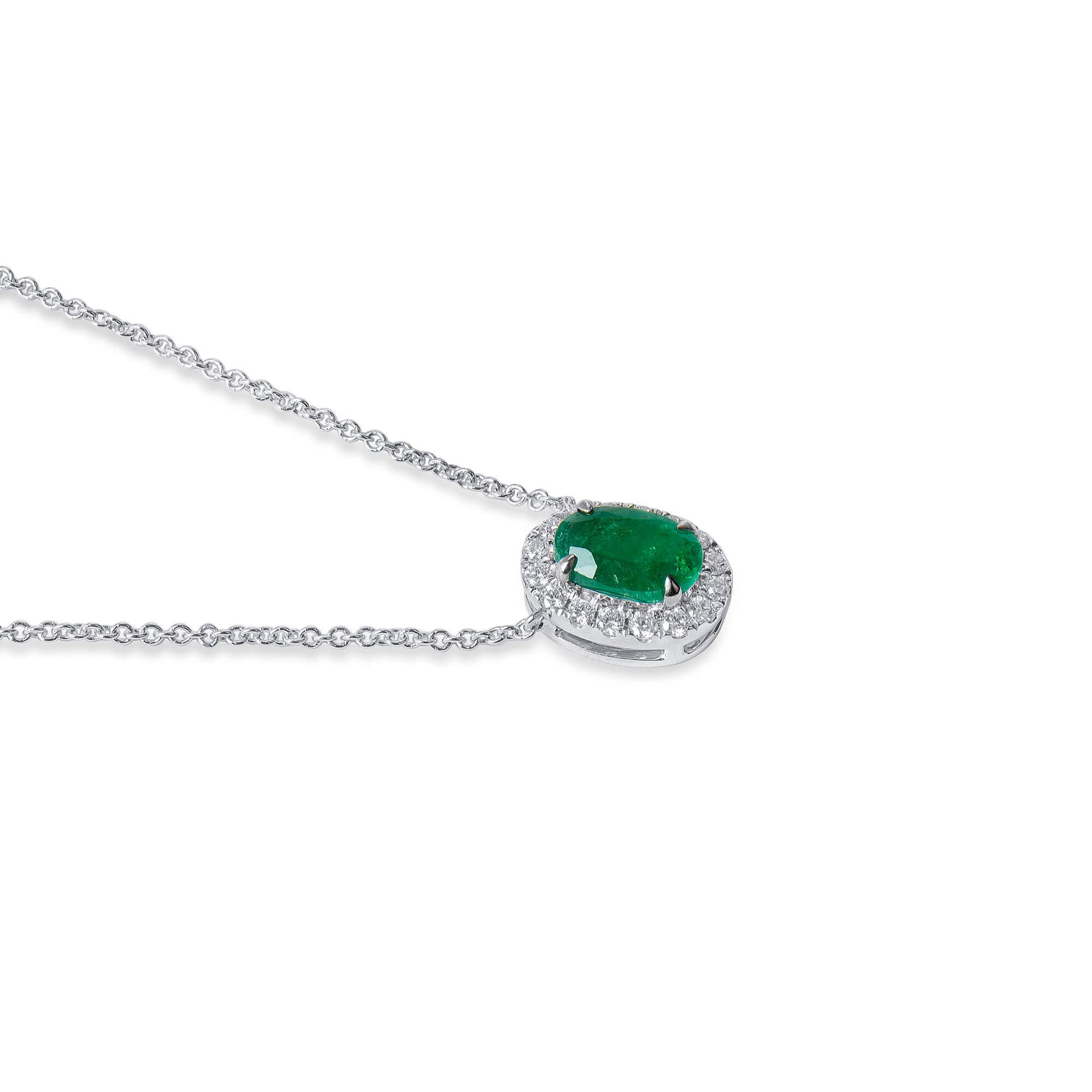 Natural vivid green emerald pendant, 0.62 CT. (0.74 CT. TW), G2112110234