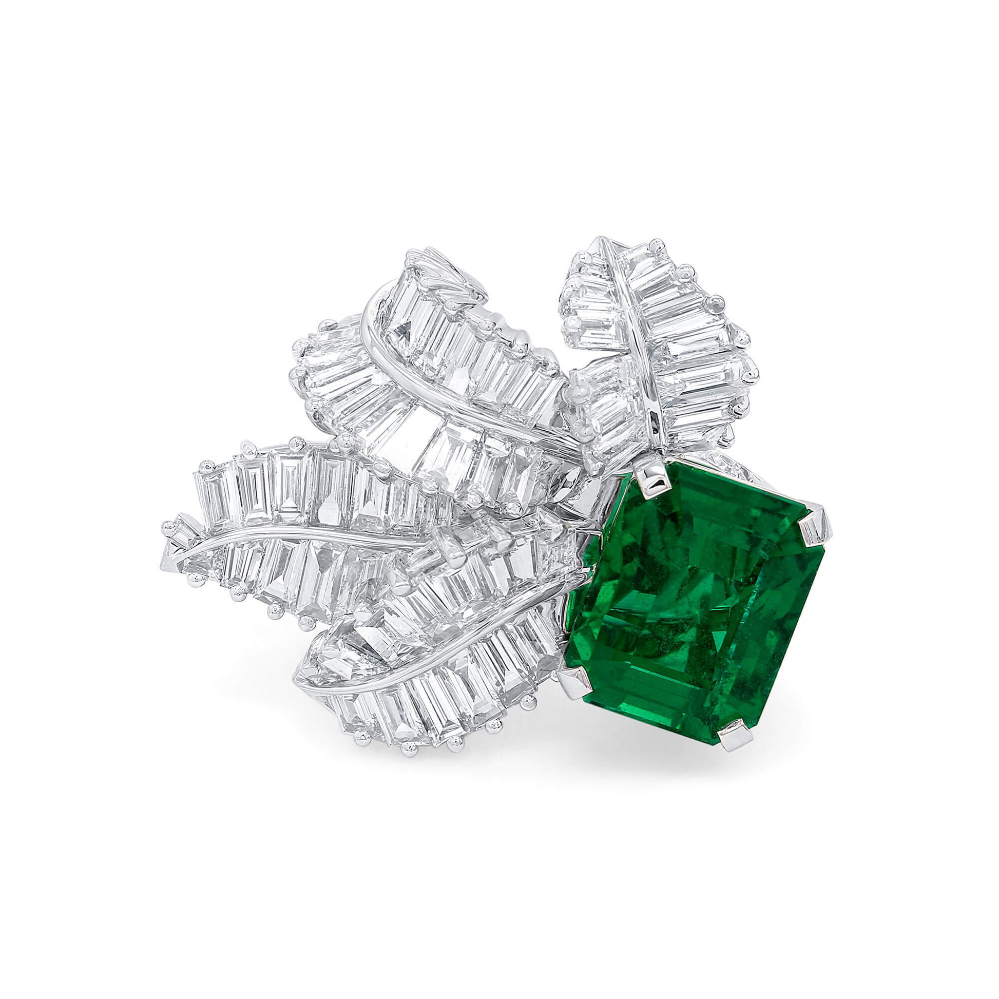 Natural Vivid Green Colombian Emerald Halo Ring, 18K White Gold, Radiant Shape, 10.30 Ct. TW