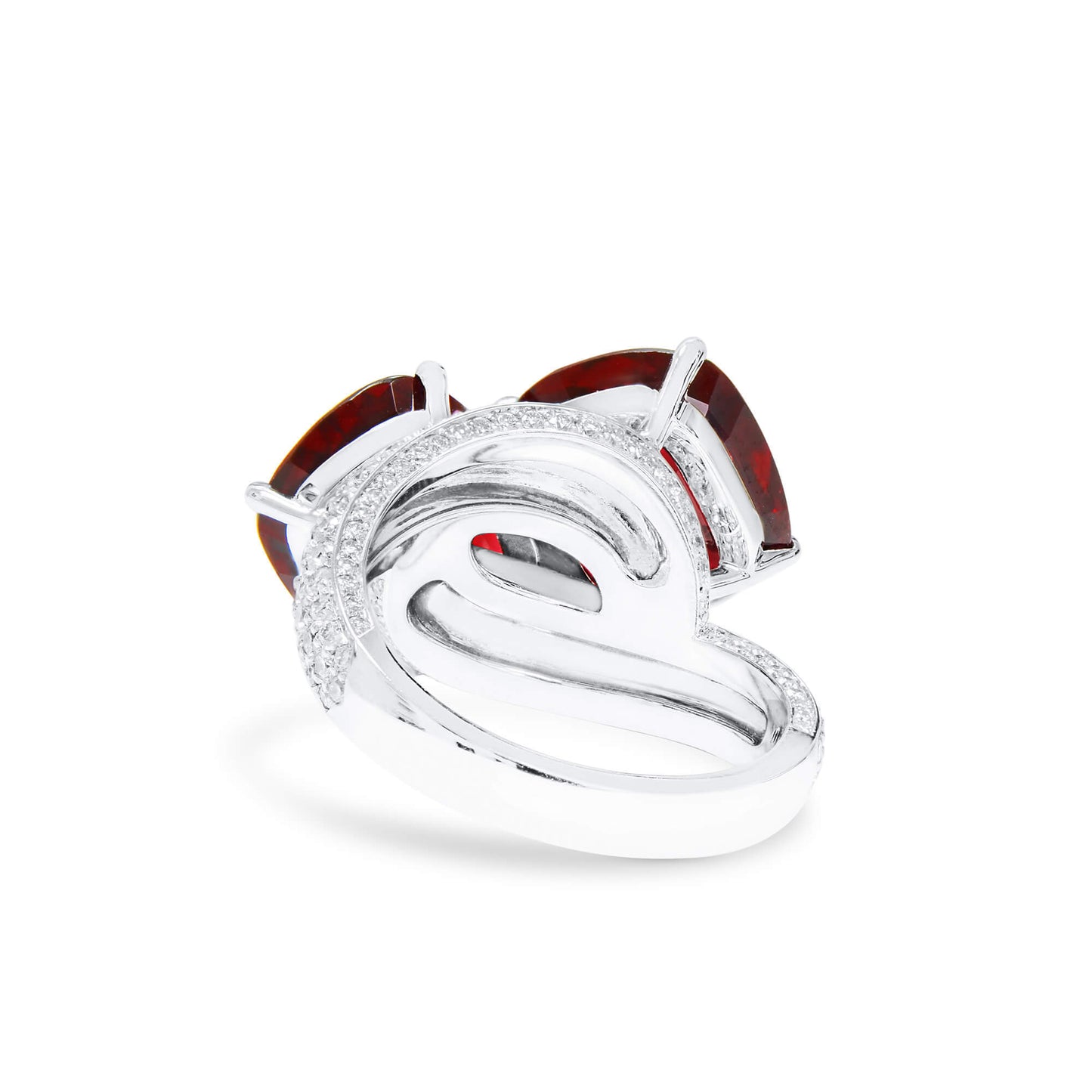 Natural Vivid Red Spinel Ring, 18K White Gold, Cushion Shape, 11.62 Ct. TW