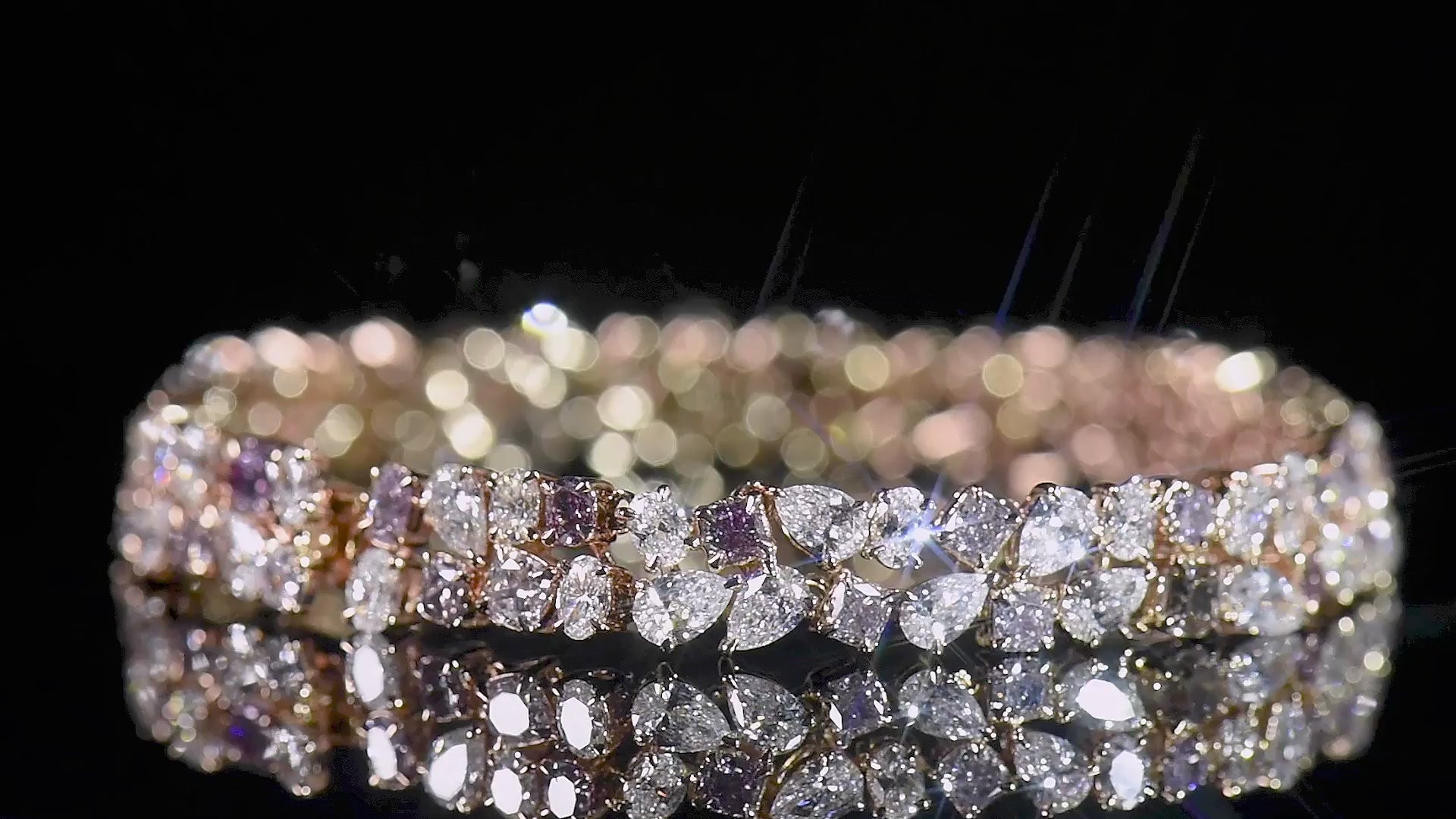 Natural Fancy Pink Diamond Bracelet, 18K Rose Gold, 12.75 Ct. TW