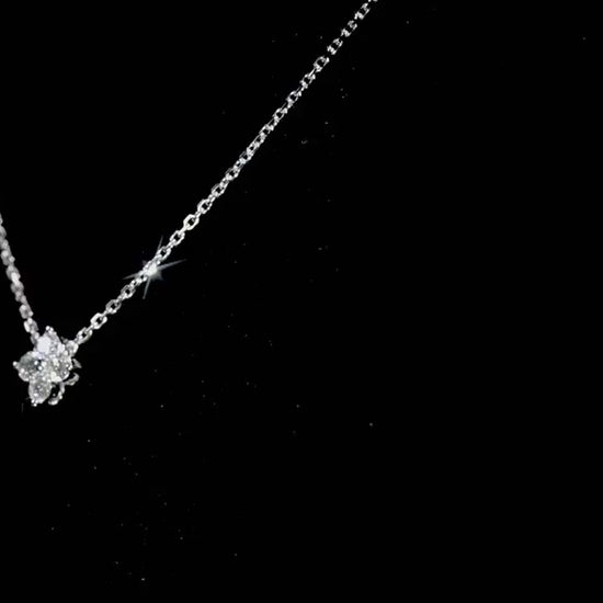 Natural 0.34 Ct. TW Diamond Clover Pendant in White Gold, 14K White Gold, 18K White Gold