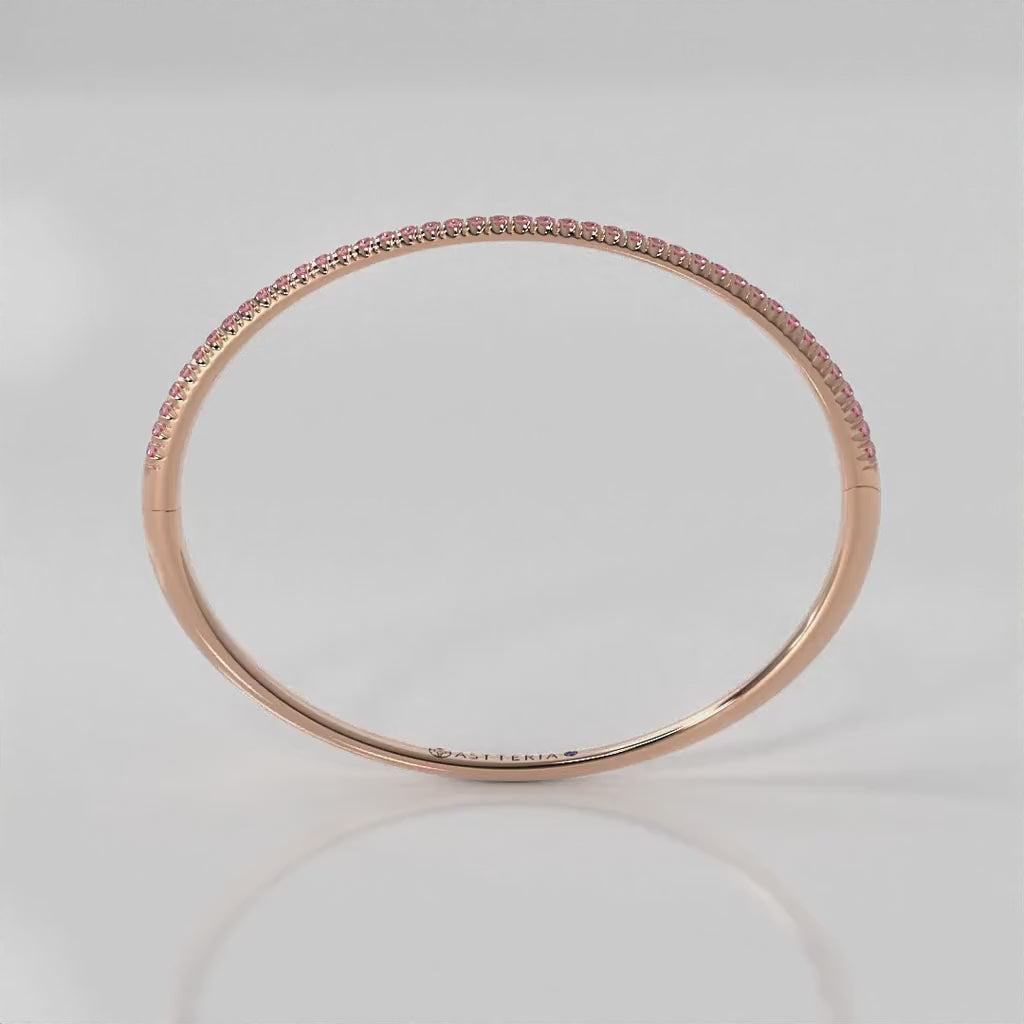 Centuria™ Bangle with Half Pavé pink sapphire, 14K rose gold, 18K rose gold