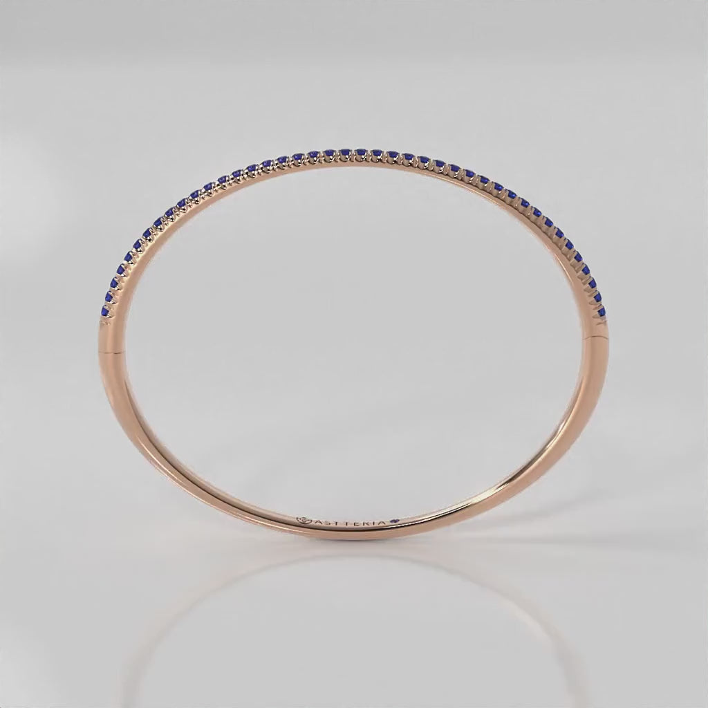 Centuria™ Bangle with Half Pavé blue sapphire, 14K rosegold, 18K rose gold