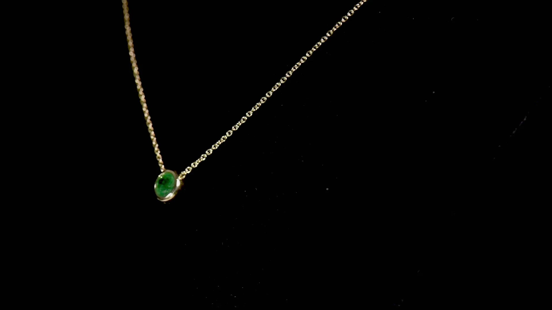 Natural Green Emerald Necklace, 18K Yellow Gold, Round Shape, 0.68 Ct. TW