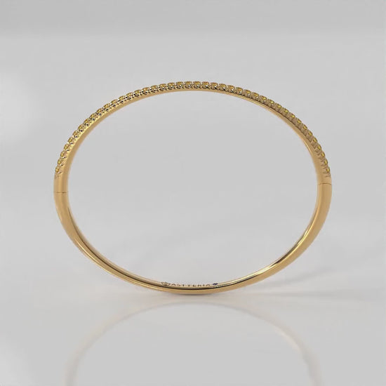 Centuria™ Bangle with Half Pavé yellow diamonds, 14K yellow gold, 18K yellow gold