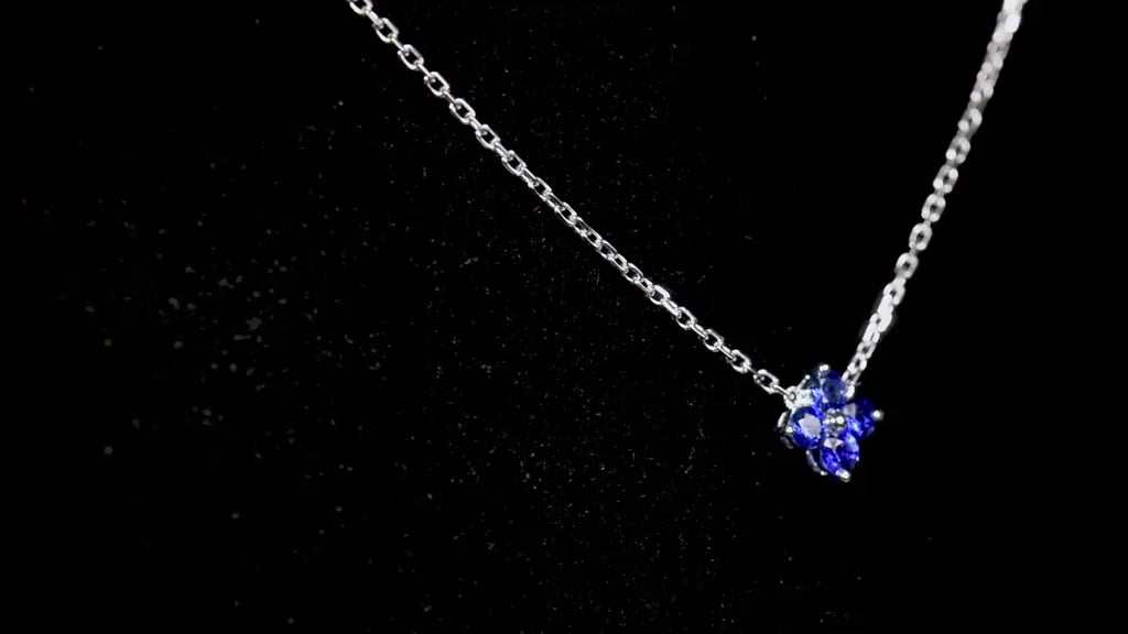 Natural 0.52 Ct. TW Sapphire Clover Pendant in White Gold, 14K White Gold, 18K White Gold