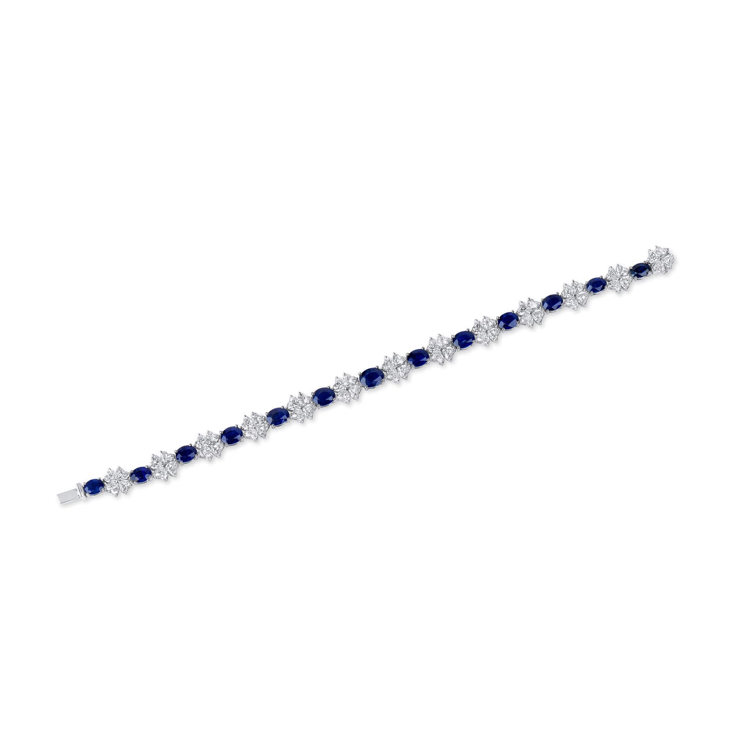 Royal Blue Burmese Sapphire And Diamond Bracelet, 8.97 Ct. (16.79 Ct. TW), 20764415, Unheated