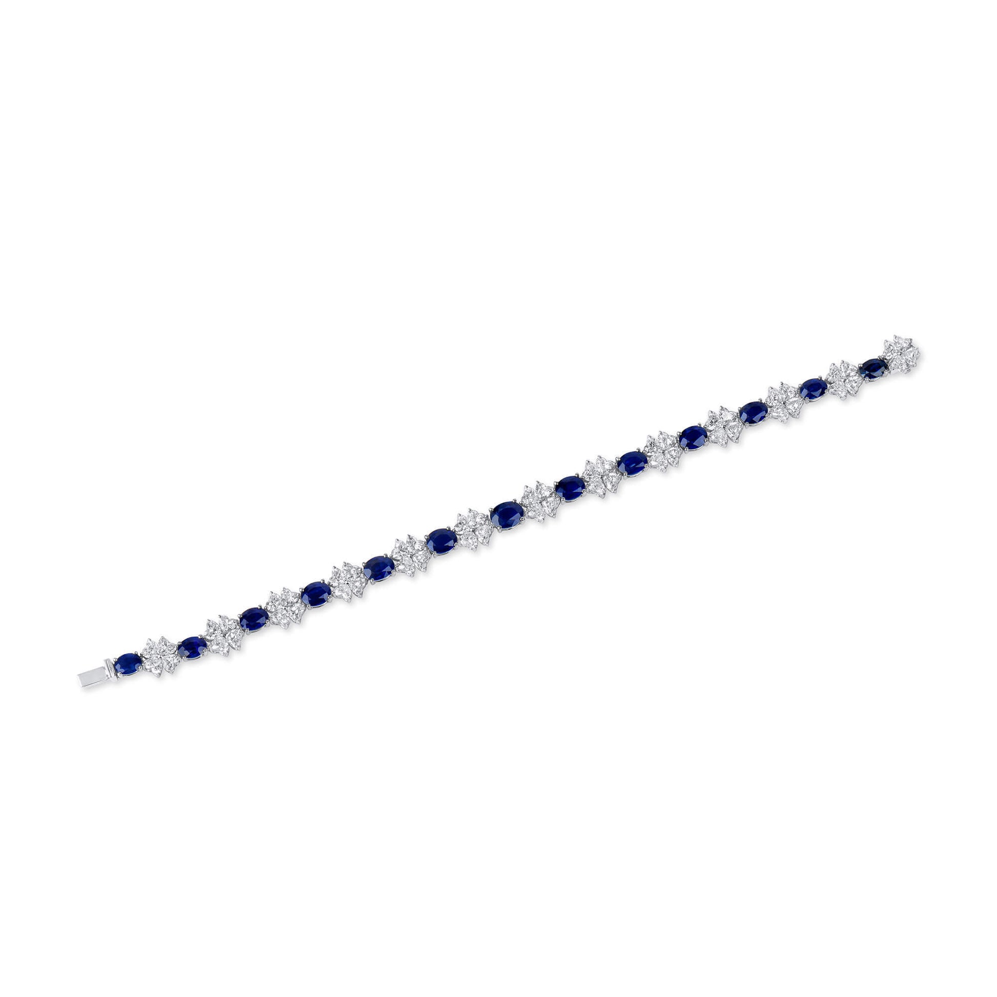 Royal Blue Burmese Sapphire And Diamond Bracelet, 8.97 Ct. (16.79 Ct. TW), 20764415, Unheated