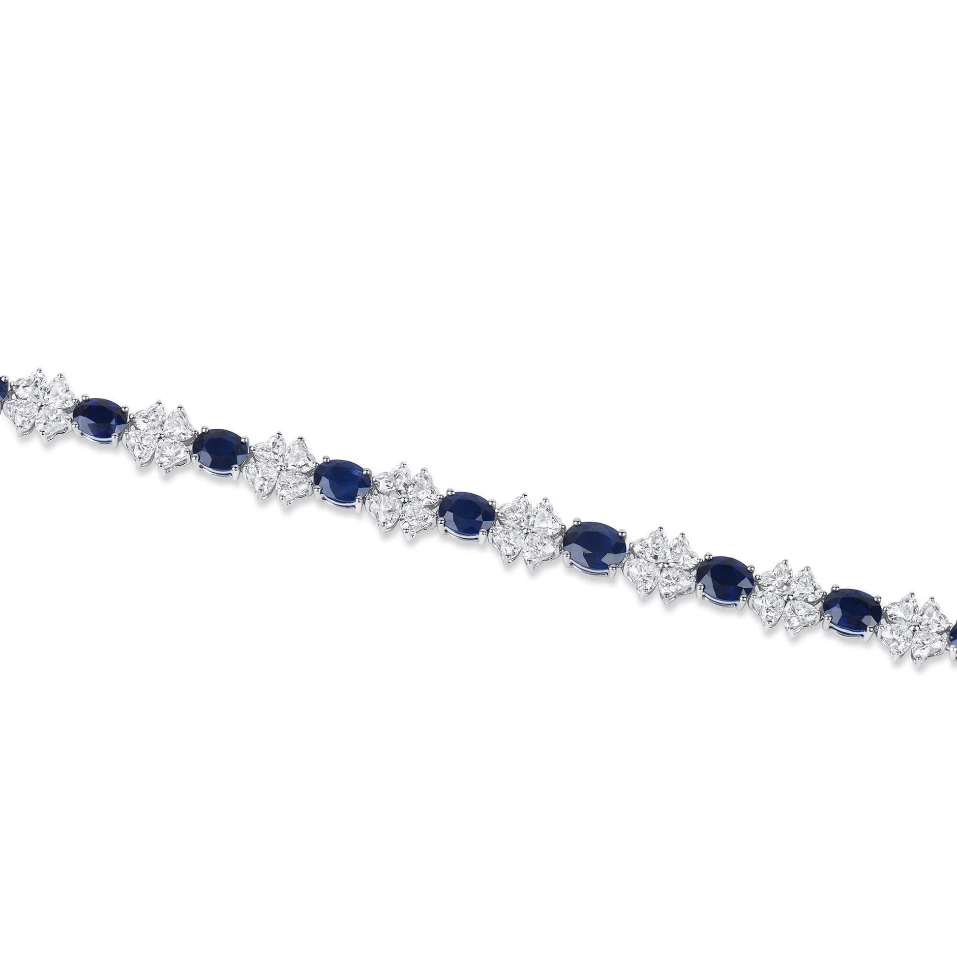 Royal Blue Burmese Sapphire And Diamond Bracelet, 8.97 Ct. (16.79 Ct. TW), 20764415, Unheated